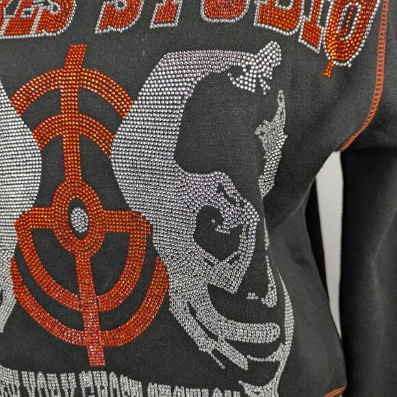 Scares Studio Designer Womens Small Sweater Rhinestone Target New York Ghost - Picture 7 of 12